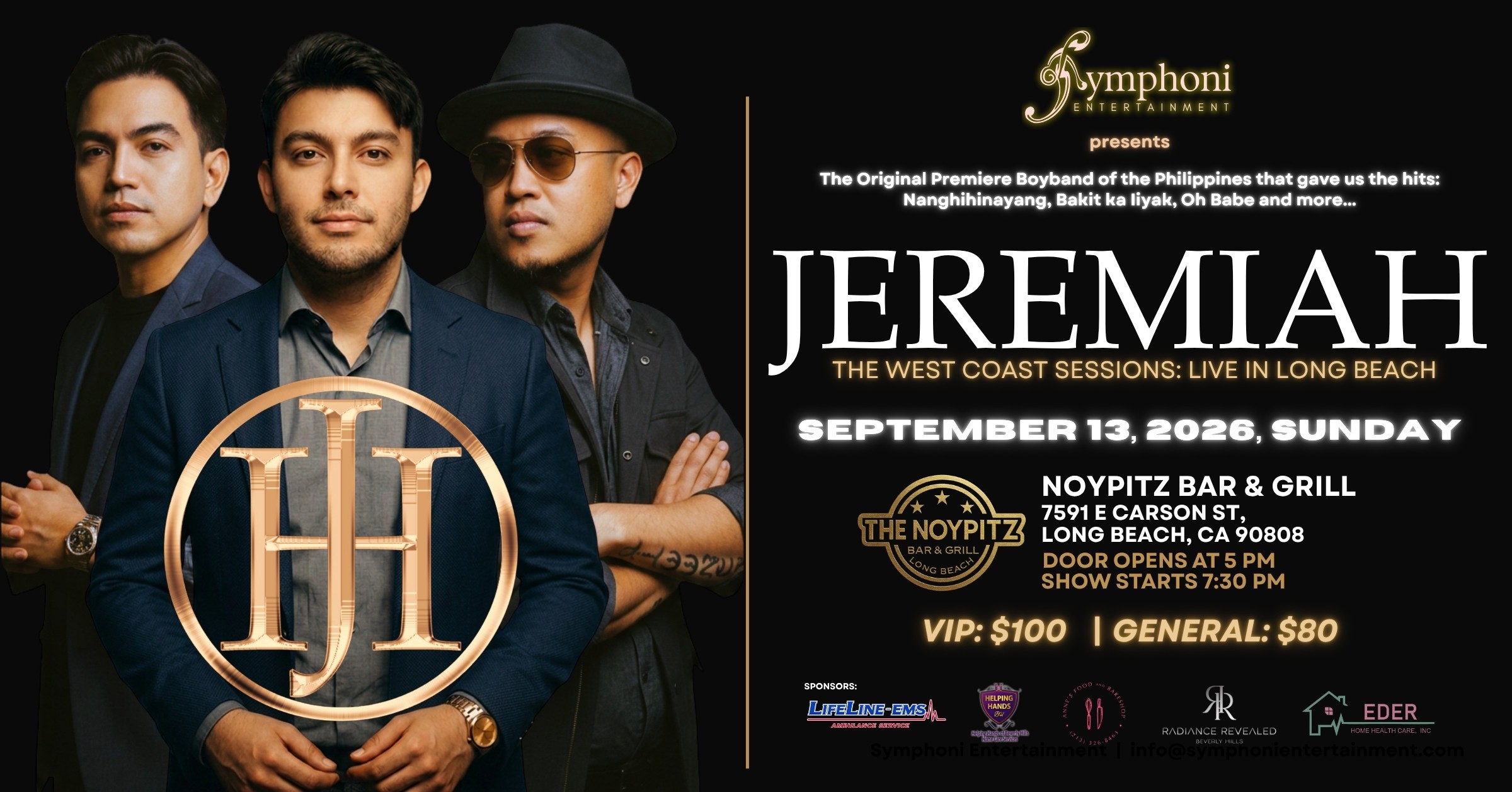 Jeremiah — The West Coast Sessions: Live in Long Beach, September 13, 2026